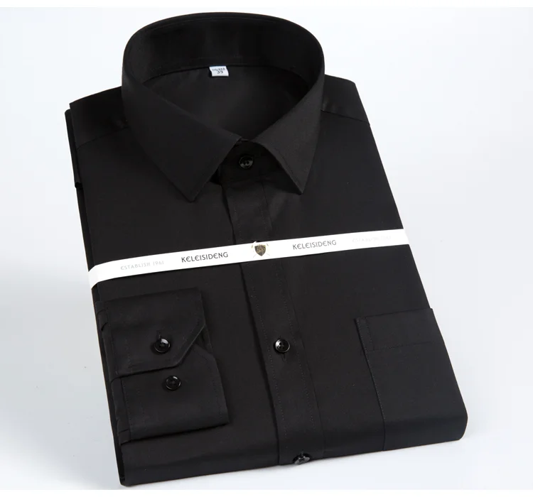 Solid Color Men's Mature Dress Shirt For Dating Banquet, Men's Long Sleeve Button Up Shirts With Chest Pocket, Spring Fall Wear