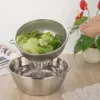 Stainless Steel Single Handle Basket Dense Hole Colander Vegetable Washing Basket Multi-purpose Kitchen Basin organizers storage 4