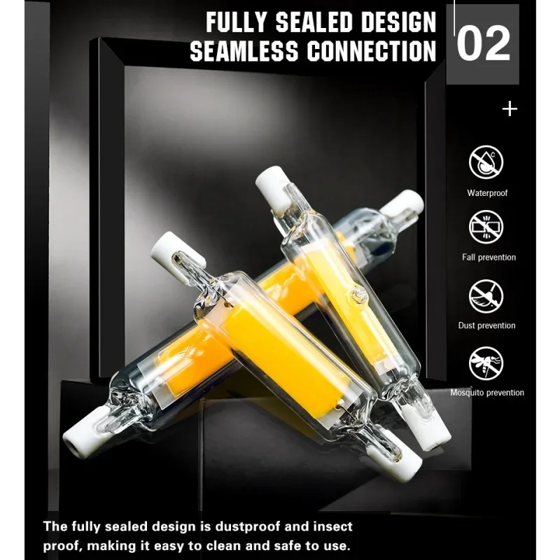 할로겐 라이트 스포트라이트 교체용 COB 램프, R7s LED 램프, AC110V, 220V, 78mm, 118mm, J78, J118, 1-6PCs