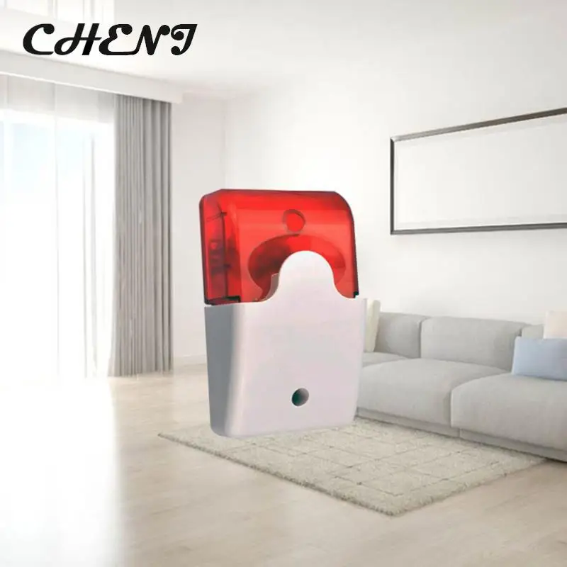

Wired Strobe Siren Durable 12V Sound Alarm Flashing Light Strobe Siren Red Light Sound Siren Wireless Home Security Alarm