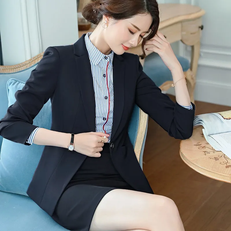 6001 Business Wear Women's Suit Autumn and Winter Suit Hotel Interview Elegant Business Suit Women's High-End Wholesale Work Clo