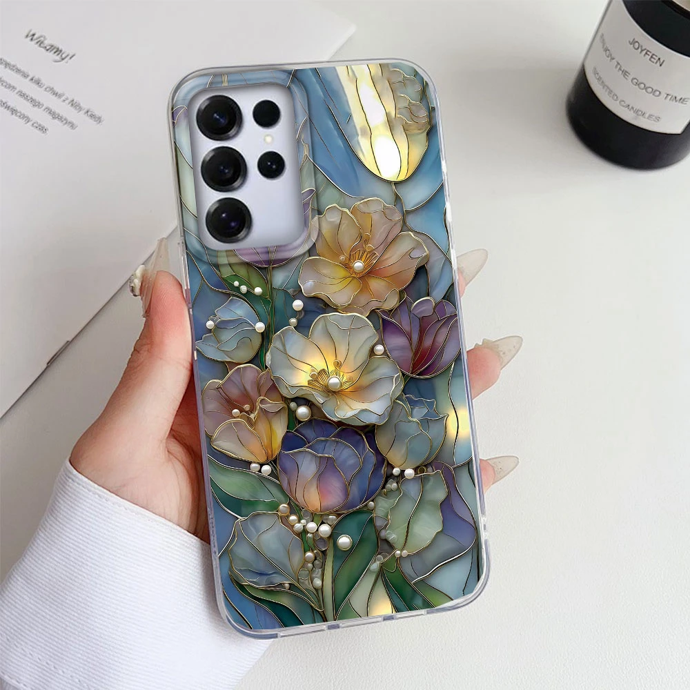Aesthetic Vintage Purple Flower Carnation Couple Phone Case