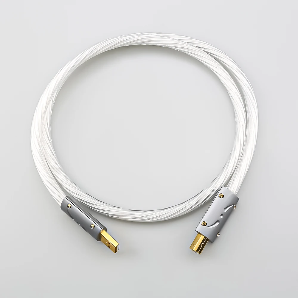 Silver Plated Viborg USB Cable Type A to Type B Hifi Data Cable For DAC
