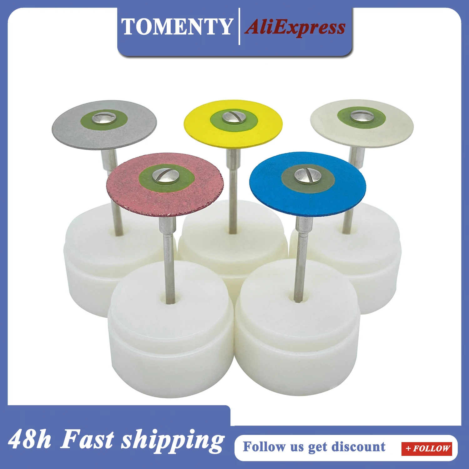 

IPc TOMENTY Dental (HP) 26mm Rubber Diamond Polish Wheels for Zirconia Porcelain PFM Emaxs Dental HP Lab Polisher Wheel Disc