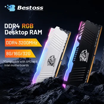 Memoria RAM Bestoss RGB DDR4 8GB 16GB 32GB (2x16GB) XMP 2.0 3200MHz CL18 288 pines 1.2V DIMM de doble canal para PC de escritorio 1