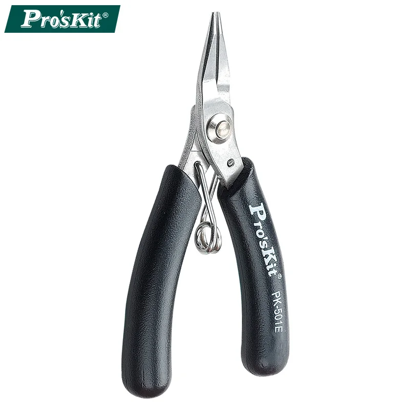

Pro'sKit stainless steel mini anticorrosive needle-nose pliers 1PK-501E suitable for electronic jewelry crafts processing