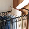 Movable Pants Storage Rack,Floor-standing Iron Trouser Hanger with 20/24 Hooks for Organizer Pants,Laundry Rack for Drying Skirt 1