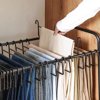 Movable Pants Storage Rack,Floor-standing Iron Trouser Hanger with 20/24 Hooks for Organizer Pants,Laundry Rack for Drying Skirt 1