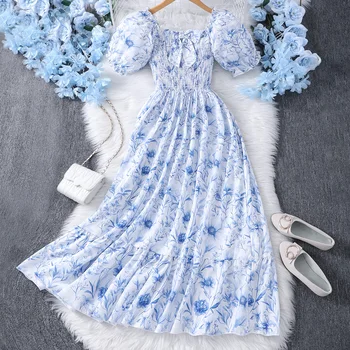 Teen Girl Floral Long Dress Summer Casual Vacation Young Girls Dresses Elegant Birthday Party Women Clothes 13 14 15 16 Yrs Old 1