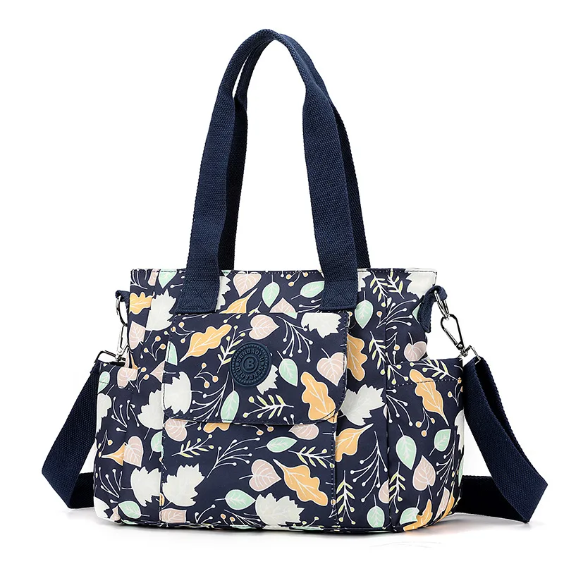 Women Handbags Shoulder Mommy Bags 2024 New Summer Light Weight Floral Print Messenger Bags Waterproof Nylon Travel Bags