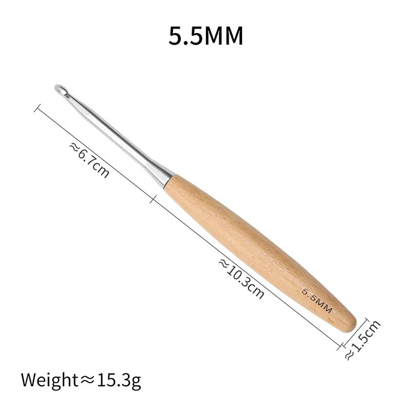 Set Da 10 Uncinetti Con Manico In Bambù – Aghi Da Ricamo Teste Singole Da 0,5 Mm A 3 Mm – Per Maglia E Uncinetto