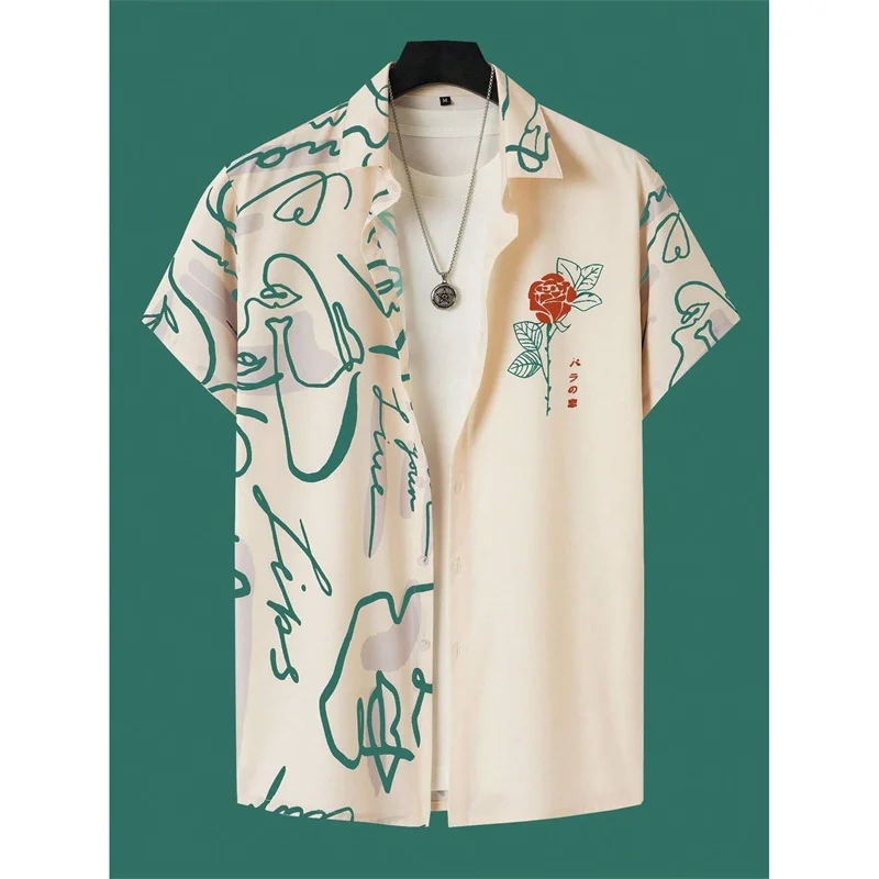 thumbnail image 1 of Camisa hawaiana con estampado de ovni y cohete para hombres y mujeres, blusa con estampado 3D de abstracción artística, camisas hawaianas holgadas de manga corta con solapa para niños, 1 of 5
