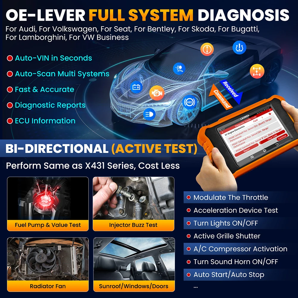 【Für Ford/Mazda/Lincoln】 2026 LAUNCH X431 ELITE V2.0 Bidirektionales Diagnosegerät Vollsystem-Diagnosescanner ECU-Codierung Kostenlos – Detail 1