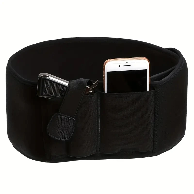Men's Concealed Carry Tactical Belt - Ideal for Outdoor Hunting/Fitness, with Gun Holster and Hidden Phone Pouch