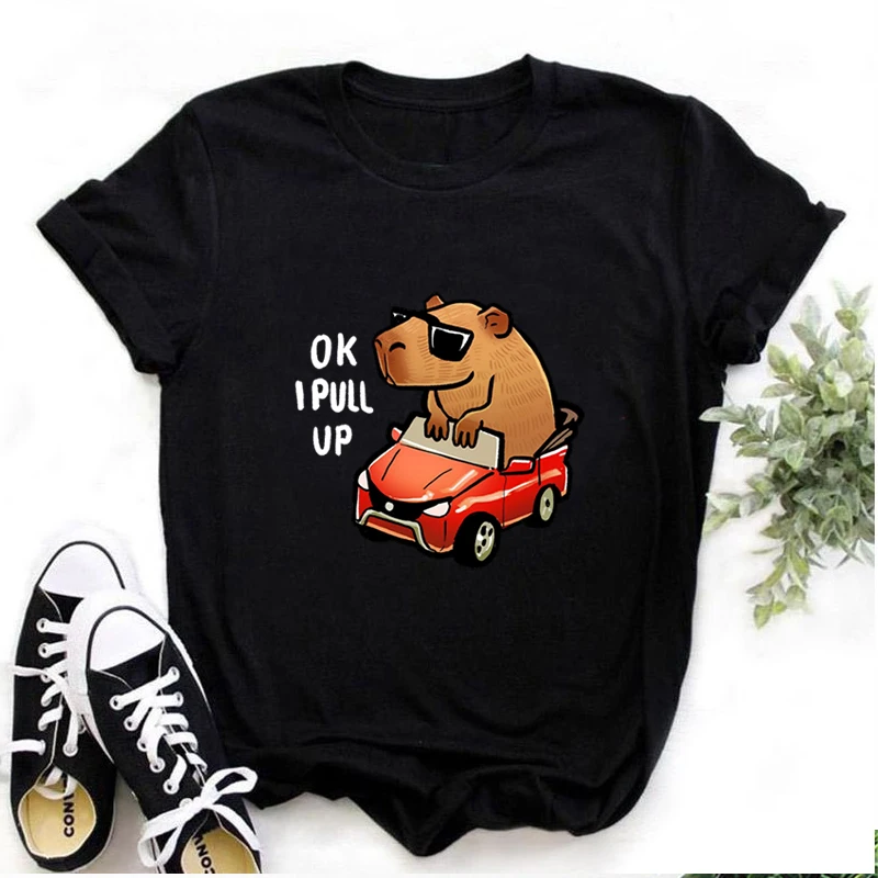 

Normcore Capybara Graphic T-shirt Unisex Fashion Cartoon Print Casual O-Neck Tees Summer Streetwear Harajuku Women/Men Tshirt