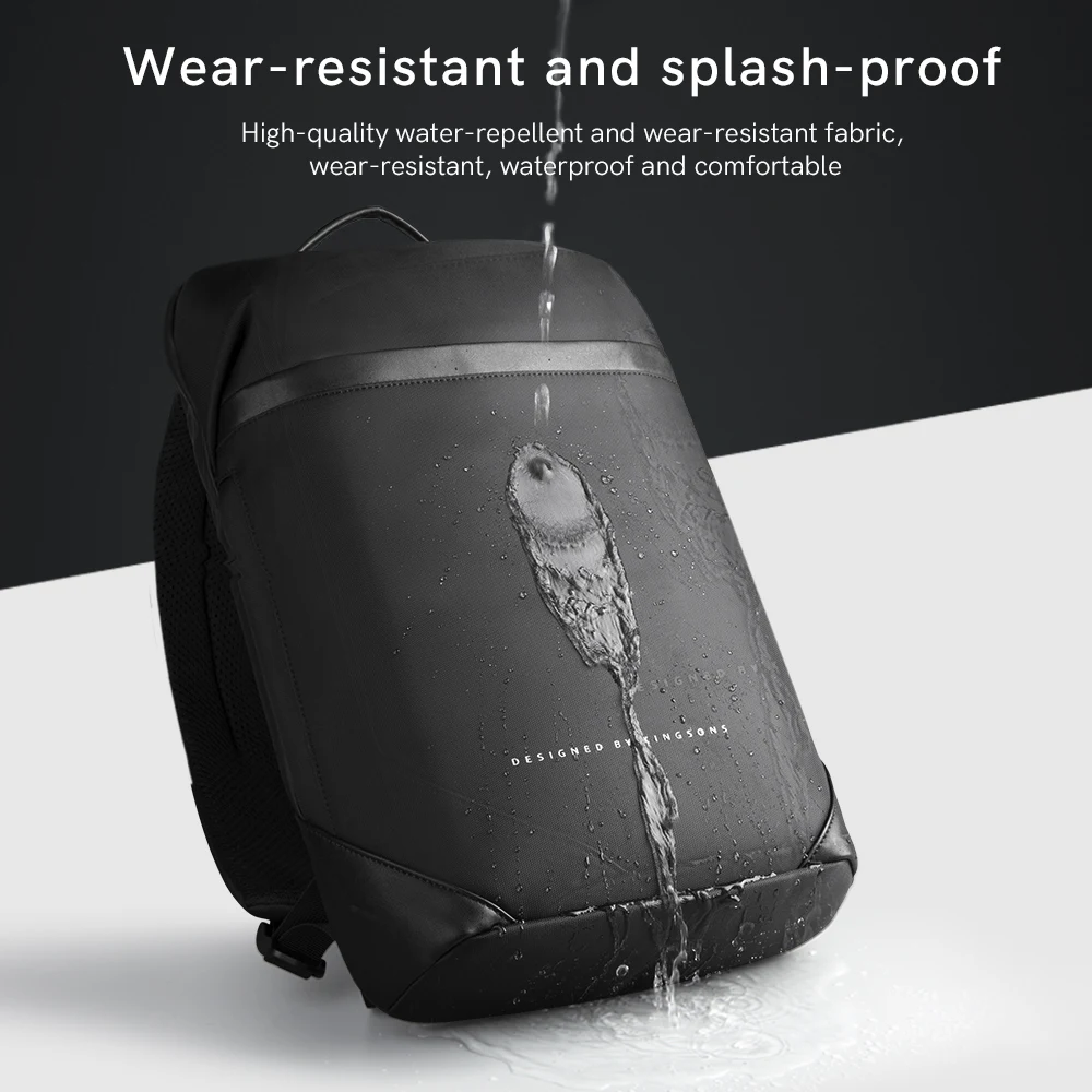 Kingsons Slim Laptop Backpack Men Business 15.6 inch Backpack Office Work Men Business Bags Unisex Black Ultralight laptop backpack business backpack