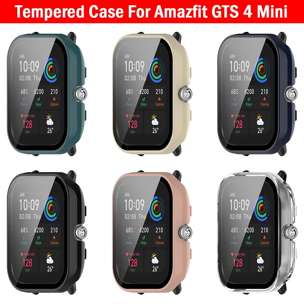 Amazfit GTS 4 Mini Protective Case with Tempered Glass Screen Protector