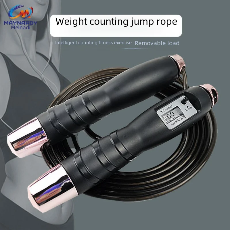 Outdoor Fitness Fat Burning Plated Steel Wire Counting Jump Rope For Student Training Bearing jump rope