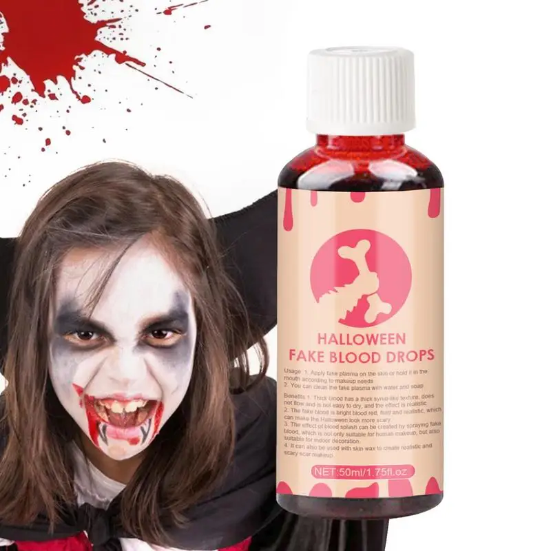 Fake Blood Zombie Makeup Props 30ml Realistic Simulation Human Hematopoietic Props Vampires Funny Horror Festival Party supply 3xhalloween 3d zombie scars tattoo with fake scab blood sticker costume makeup