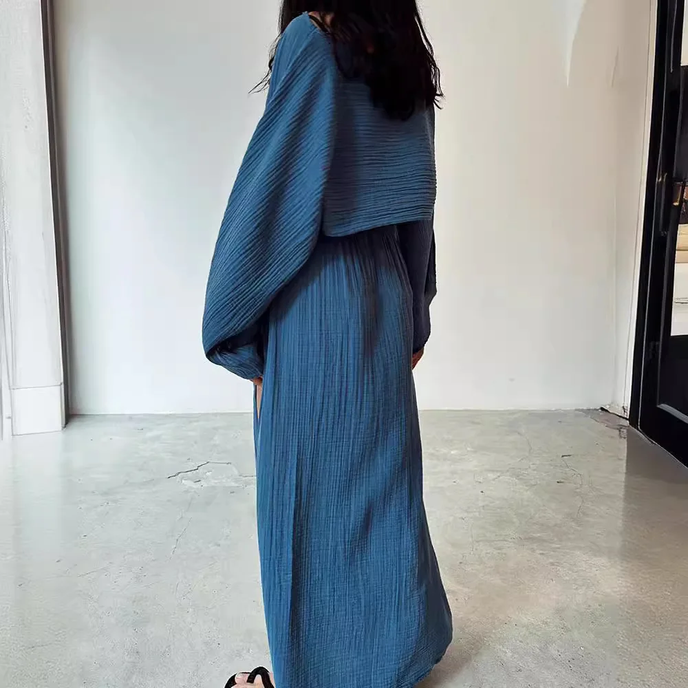 Breathable Super Soft Summer Boho 100%Cotton Simlar Linen Flare Sleeve  Bohemian Resort Style Flare Sleeve Solid Women\\'s dress - AliExpress