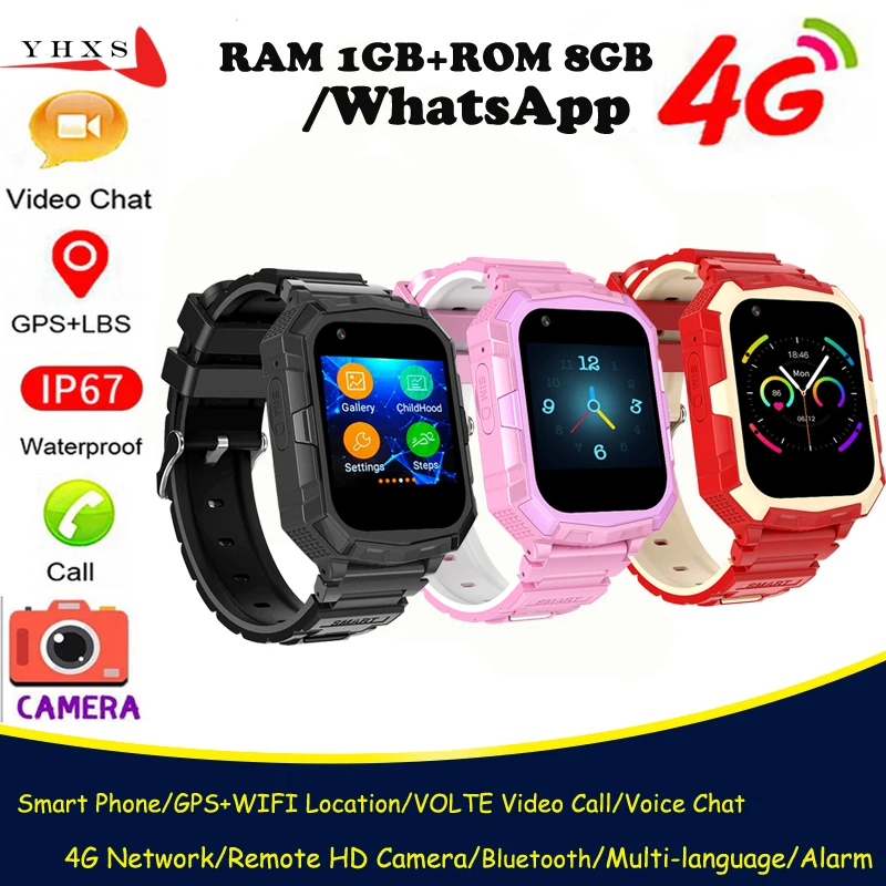 

RAM 1GB+ROM 8GB Android 8.1 Smart 4G Kid GPS WIFI Trace Location Child Student Camera Voice Video SOS Call Phone Whatsapp Watch