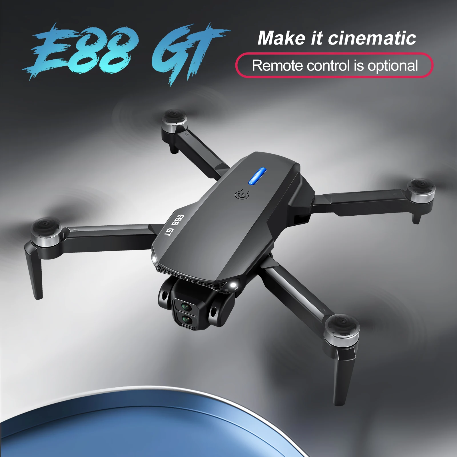 Télécommande avec écran 4.3" FPV du drone E88 GT Version Améliorée, affichant les données de vol.