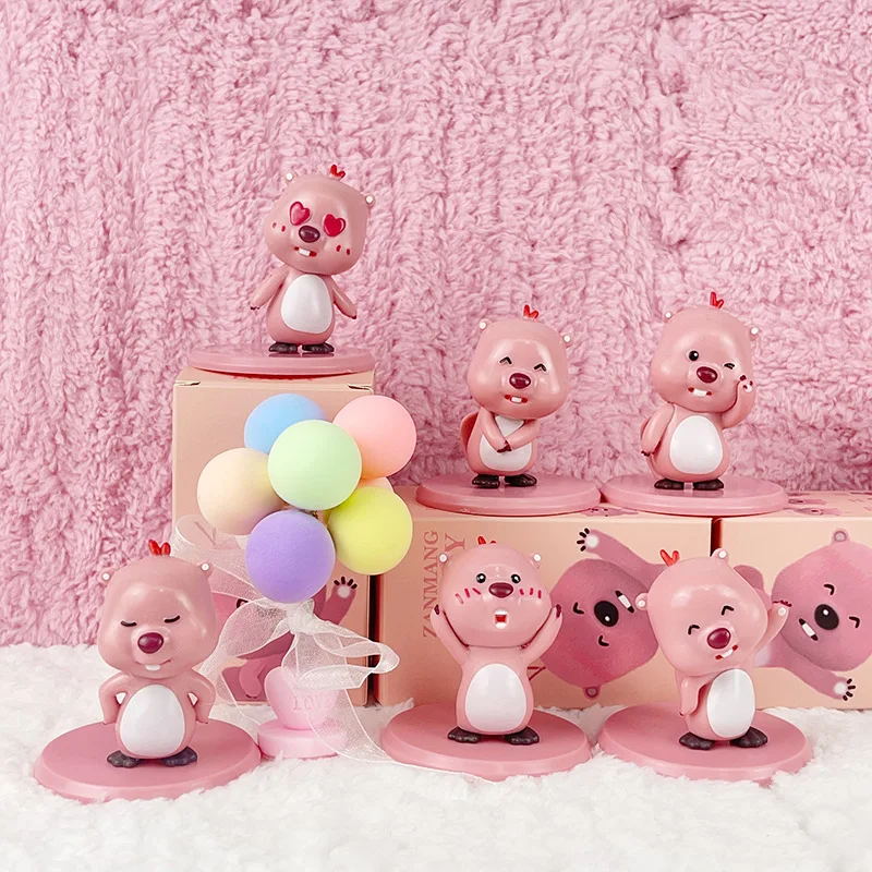 

Милая фигурка рубина MINISO Zanmang Loopy, маленькая бобровая кукла, искусственная анимация, периферийные коллекционные украшения для девочек, подарки