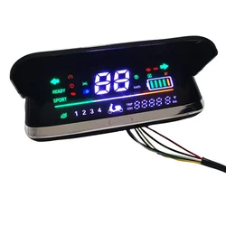 LCD Display for Electric Scooters and Ebikes - Wide Speed Meter, 48 - 72V (With windshield)