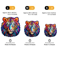 Tiger Wooden Puzzle, Irregular Animal shaped Pieces, High-difficulty Magic Puzzle Intellectual Toy, Family Game Home Decor 2