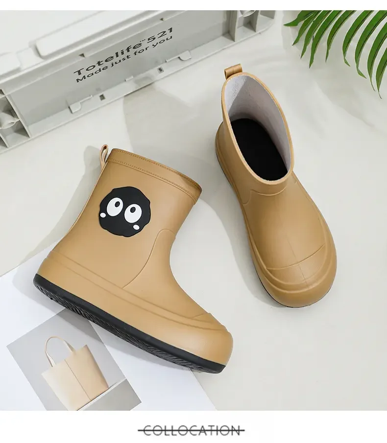 NEW Women's High Top Cover Foot Rain Shoes Thick Bottom Non Slip Waterproof Oil Resistant Kitchen work Shoes Water Shoes