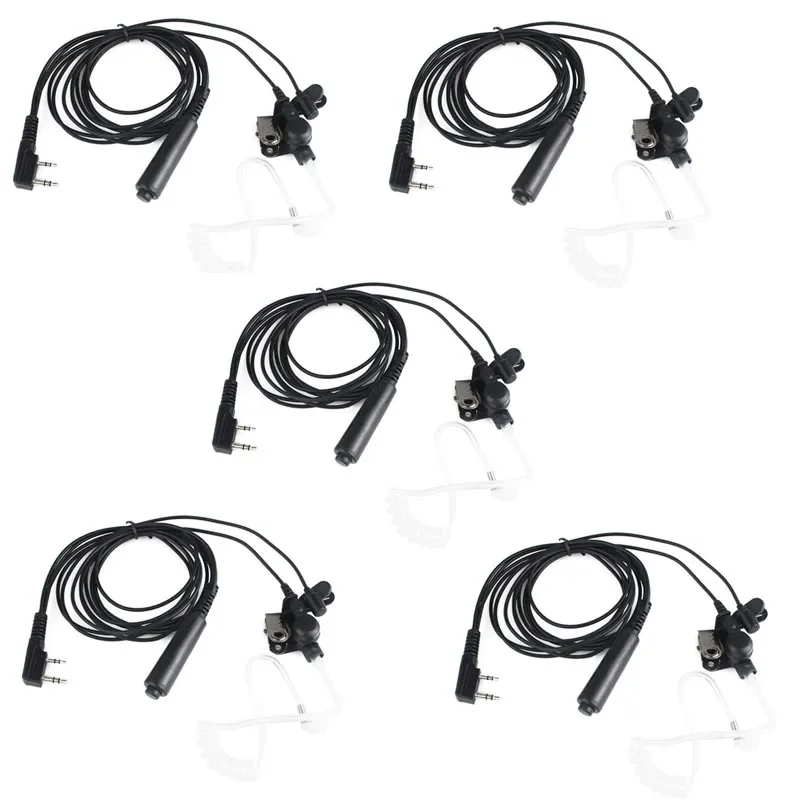 Lot 5pcs New 3 Wire Pro Covert Acoustic Tube Earpiece Headset PTT Mic Microphone for Kenwood Pro-Talk XLS TK BAOFENG UV-5R Radio