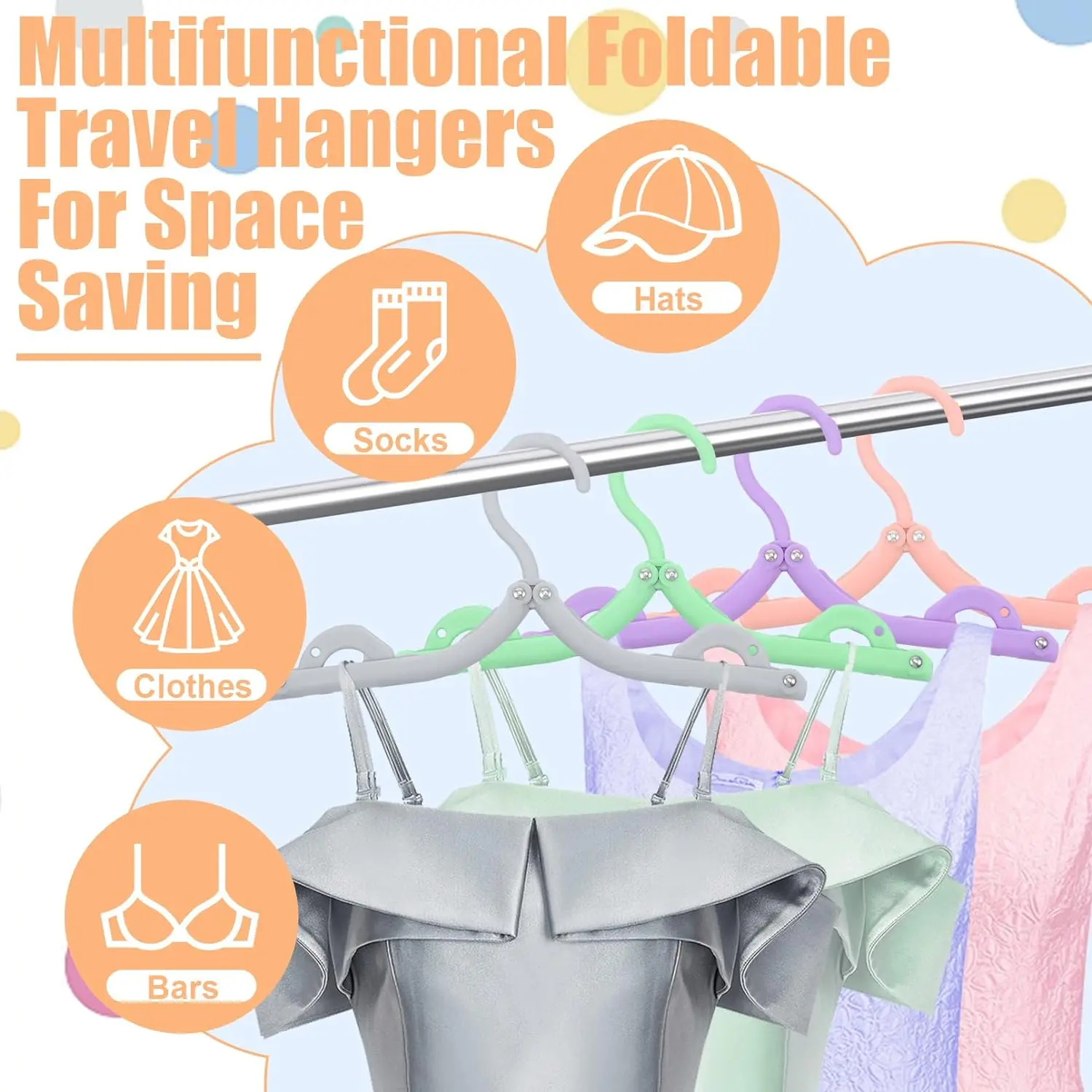 Clothes Hangers 10Pcs Plastic Folding Clothes Hangers Mixed Color Portable Travel Hangers Household Multifunctiona Hanger Clothes Drying Racks