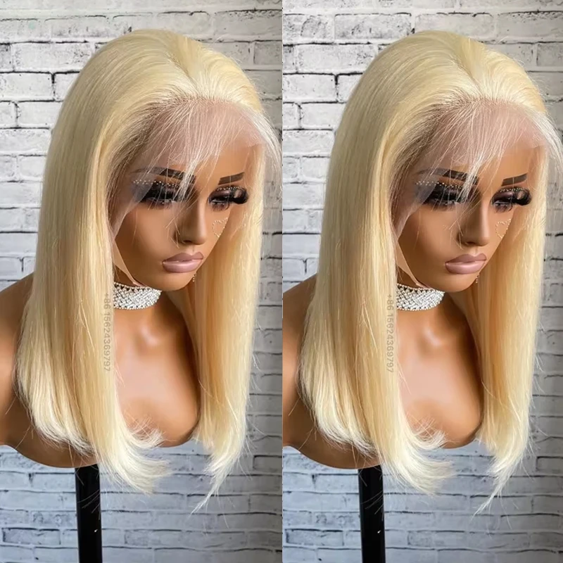 Short Bob 613 Blonde 13x4 Lace Front Human Hair Wigs Transparent Lace Frontal Wigs Brazilian Bone Straight Human Hair Wig human hair wigs
