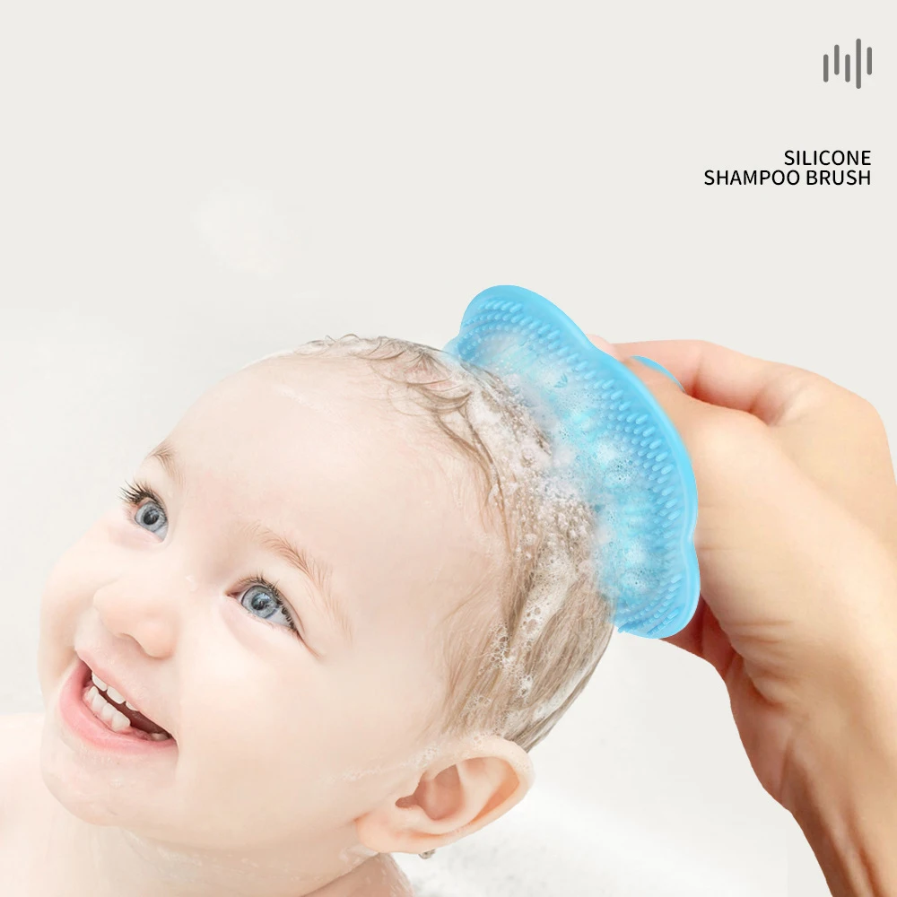 Baby Silicone Shampoo Brush Newborn Infants Washing Hair Tool Bath Mud Rubbing Brush Baby Head Massage Items