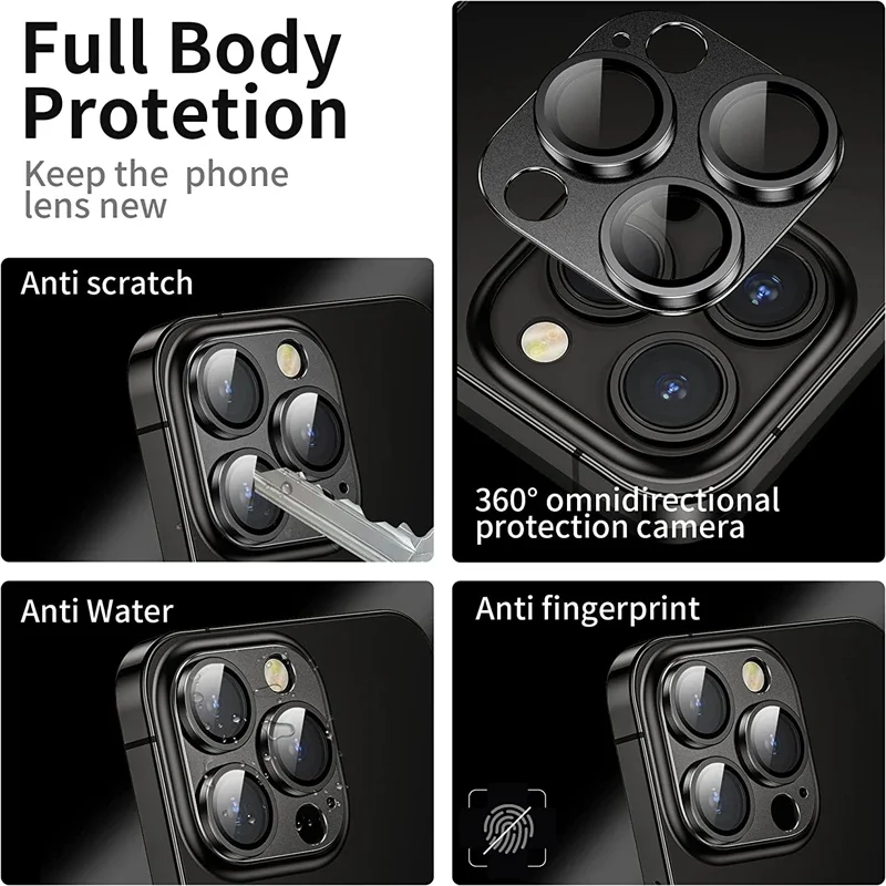 Premium Metal Ring Camera Lens Protector Case - Durable Back Cover Accessory