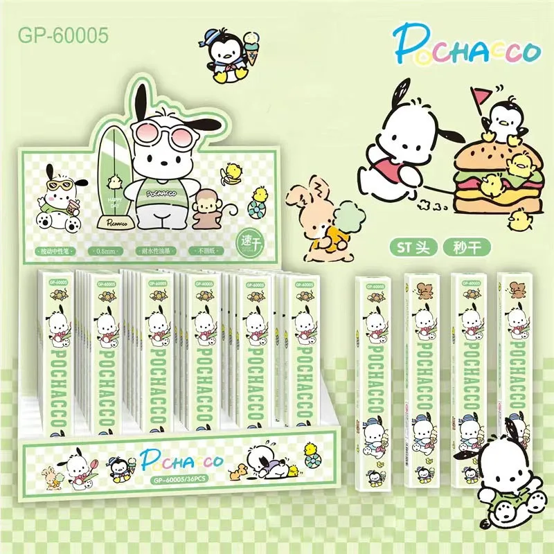 

36pcs/lot Sanrio New Pochacco Press Gel Pen Creative 0.5mm Black Ink Signature Pens Promotional Gift Office School Supply