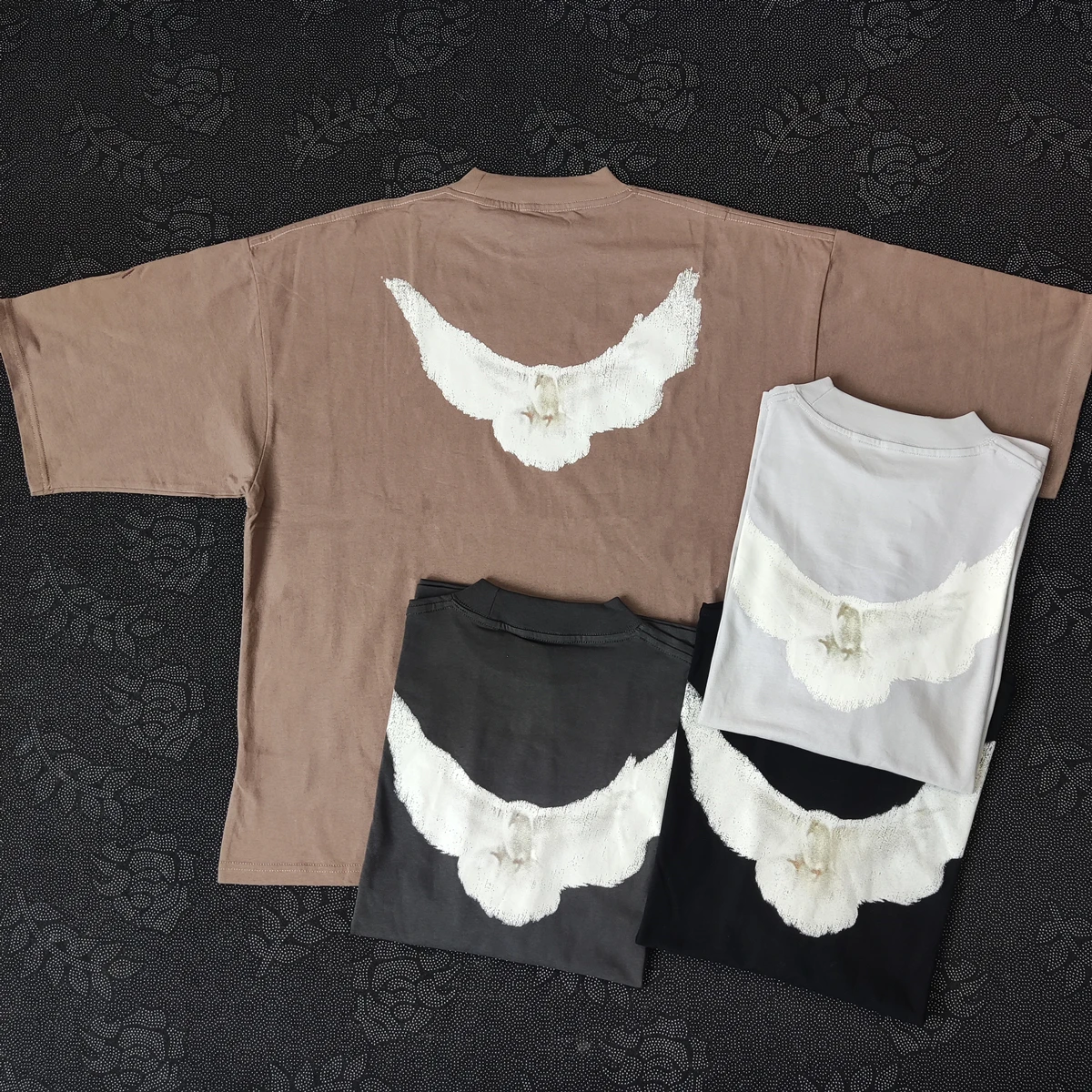 

Yao888 YZY DONDA, винтажная уличная одежда голубя Канье с трещинами, топы из 100% хлопка, футболка оверсайз, свободная Роскошная футболка унисекс для мужчин