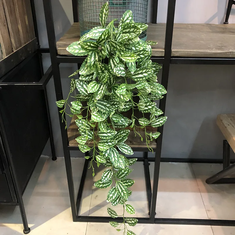 

100CM Large Artificial Wall Hanging Plants Tropical Green Vine Plastic Green Leaves Garden Home Party Decoration Accessories