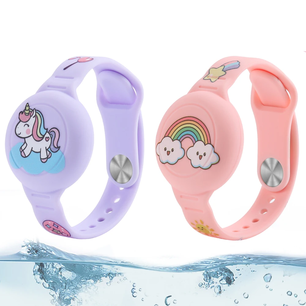 

For Apple Airtag Case Children Wrist Straps Air tag Case Kids Cute Cartoon Watchband GPS Tracker Waterproof Silicone Holder