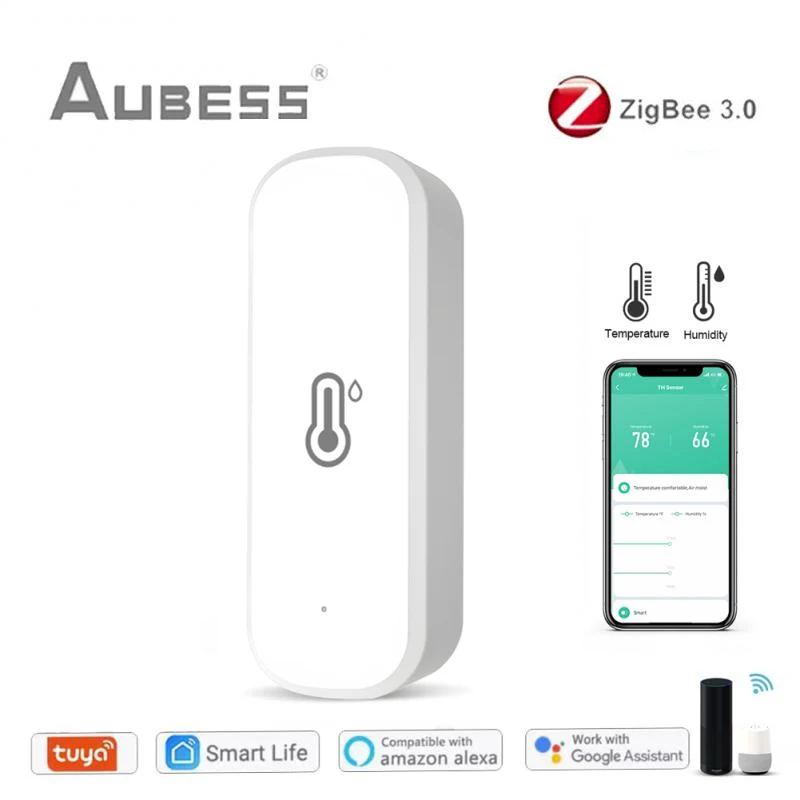 Capteur de température et d'humidité intelligent Tuya WiFi, application  SmartLife, moniteur à distance, thermomètre pour maison, fonctionne avec  Alexa Google Home - AliExpress