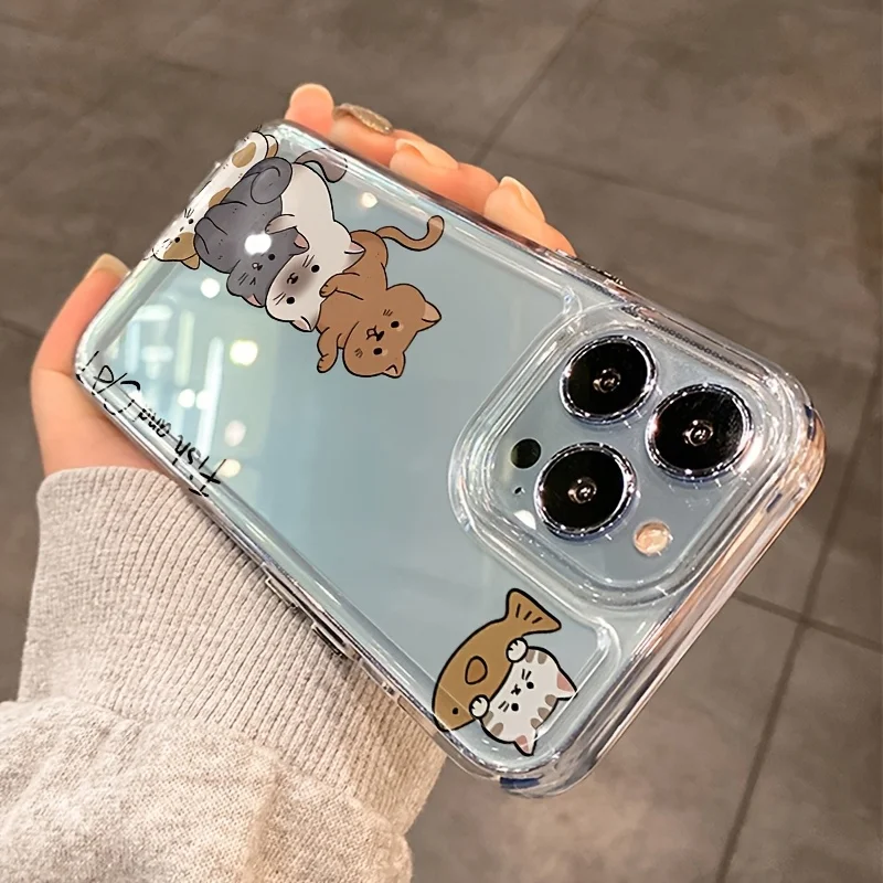 Adorable Cartoon Cat Soft Phone Case