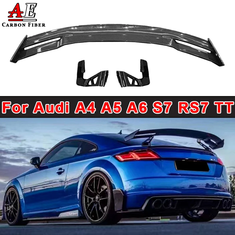 Per Audi S3 A4 A5 S5 A6 Mk2 R8 Sedan Tt Ttrs Mk3 R8 2 Porte In Fibra Di Carbonio Posteriore Tronco Spoiler Lip Ala Posteriore Deviatore Body Kit
