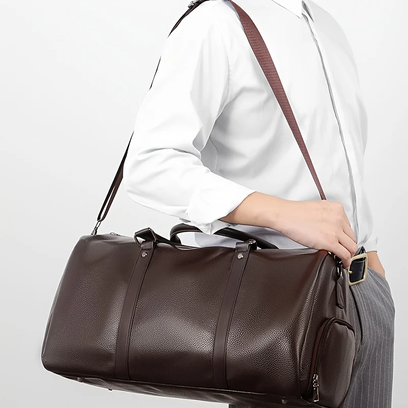 New men's travel bag, simple fitness bag, fashionable handbag, large capacity men's shoulder crossbody bag - 6