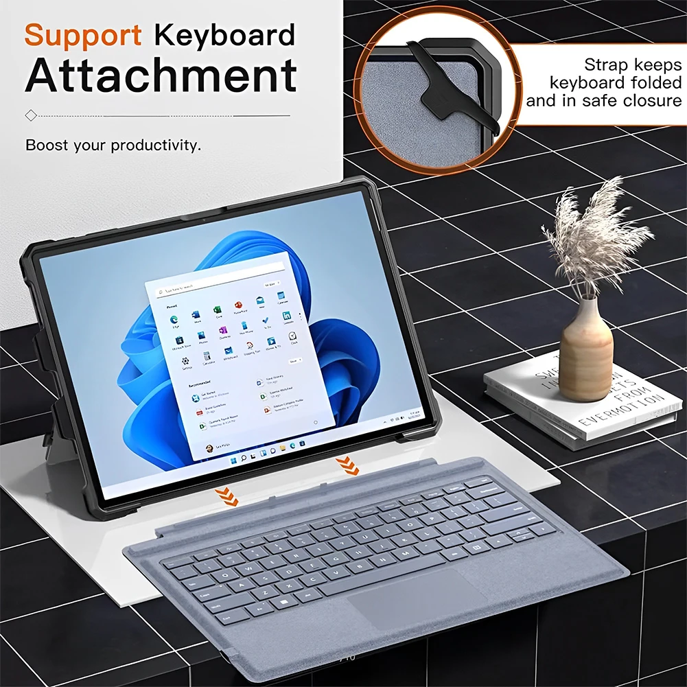 TPU Case for Microsoft Surface Pro 6/Pro 5/Pro 4 for Microsoft Surface Pro 7 Plus/Pro 7 Compatible with Type Cover Keyboard