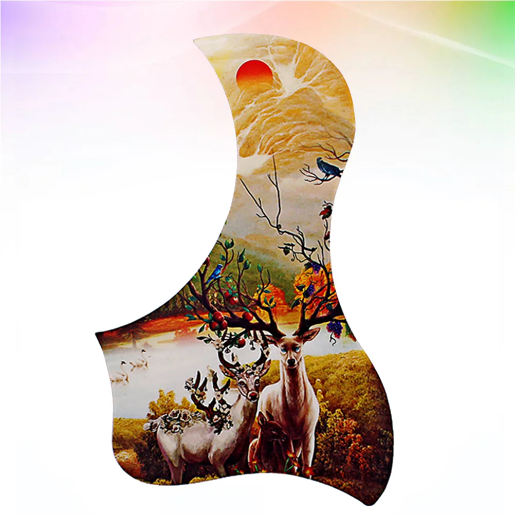 

Guitar Sticker Elk Pattern Acoustic Guitar Pickguard Self-adhesive Pick Guard Sticker for Guitar (Light Brown)