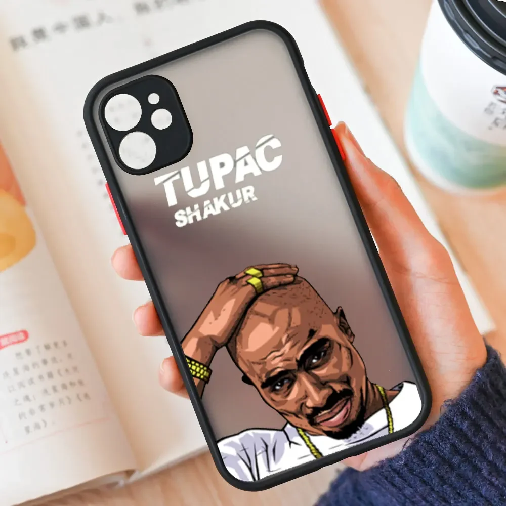 thumbnail image 1 of Rapper 2Pac Tupac Shakur Phone Case for IPhone 15 14 13 12 11 Pro Max Mini X XS Max XR 8 7 Plus SE2 Shockproof Hard Cover Fundas, 1 of 5