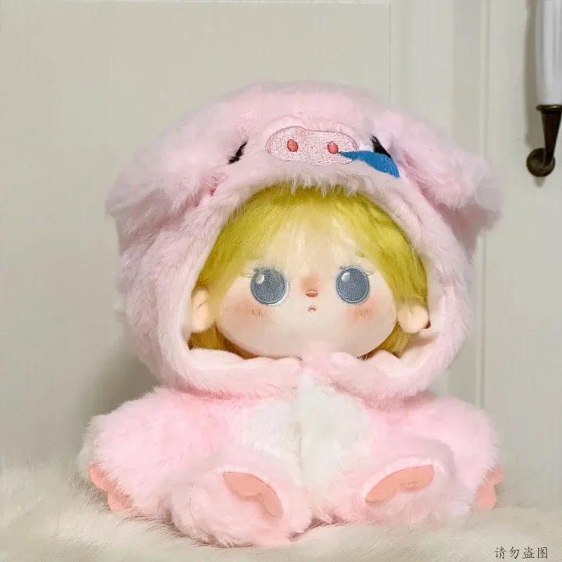 Xiaofei Pig Baby Clothes 20cm Cotton Doll Cute Pink Nose Piggy Plush jumpsuit with Wings Hooded Coat 2