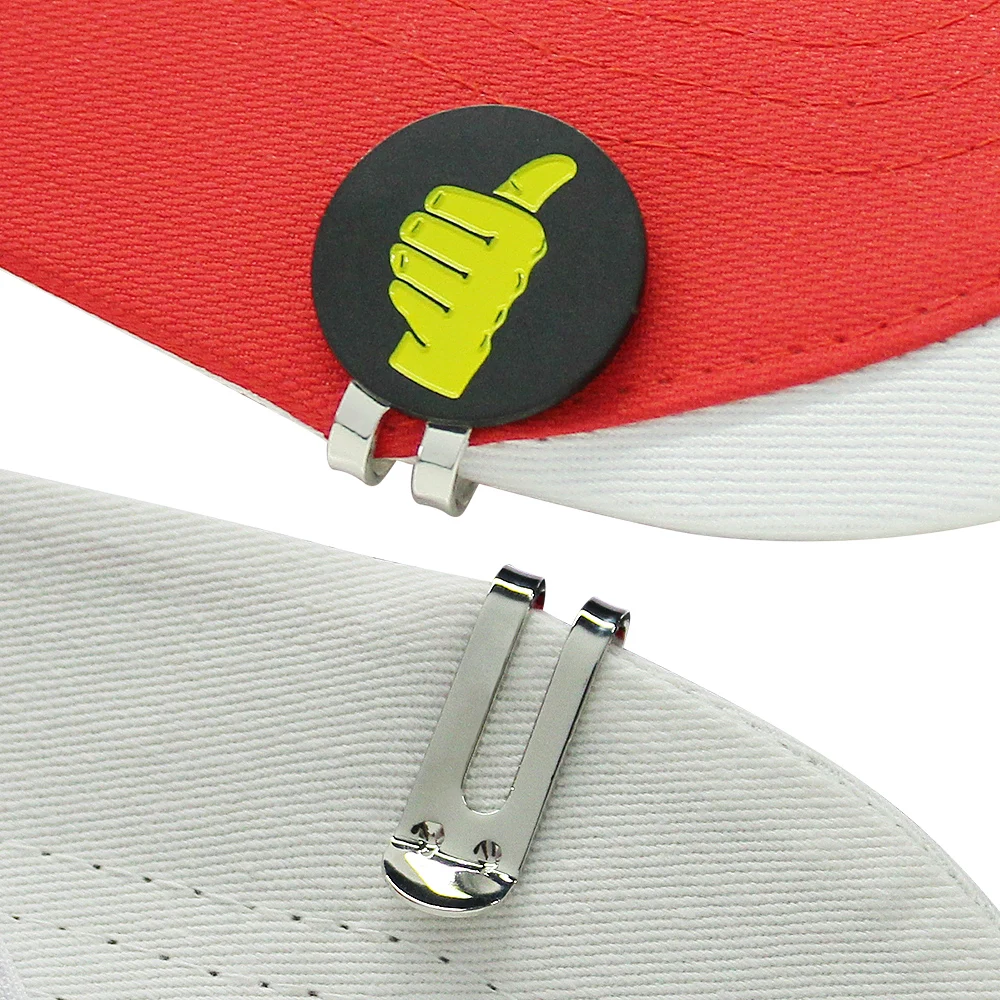 Pack 1 Pcs Metal Black Golf Ball Marker With Magnetic Hat Clip New Gesture Design Golf Mark