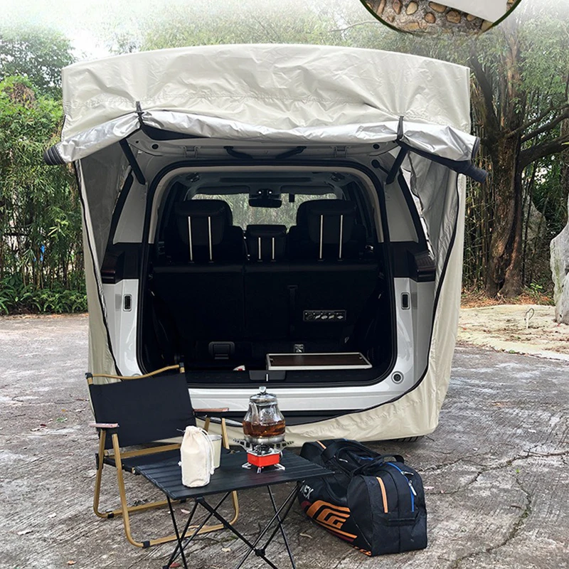 Rear Tent MPV Special Outdoor Camp Car Tail Multifunction Roof Extension Sunshade Rainproof Anti-mosquito Without Support Poles! car rear tent