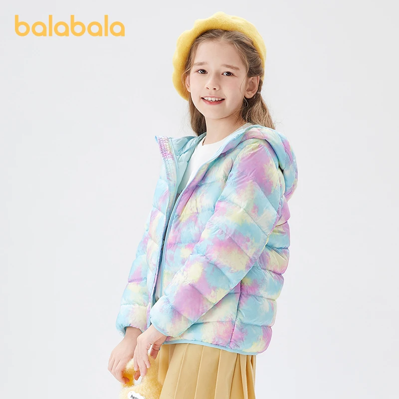 Balabala 남녀공용 오프 시즌 다운 재킷, 2023, 겨울 상의, 부모-자녀 쿨